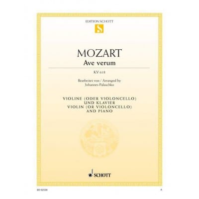 MOZART - AVE VERUM K 618 - VIOLON (OU VIOLONCELLE) ET PIANO