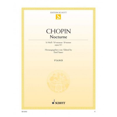CHOPIN FREDERIC - NOCTURNE B FLAT MINOR OP. 9/1 - PIANO