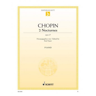 CHOPIN FREDERIC - TWO NOCTURNES OP. 27 - PIANO