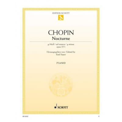 CHOPIN FREDERIC - NOCTURNE G MINOR OP. 37/1 - PIANO