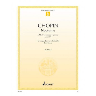CHOPIN FREDERIC - NOCTURNE G MINOR OP. 37/1 - PIANO