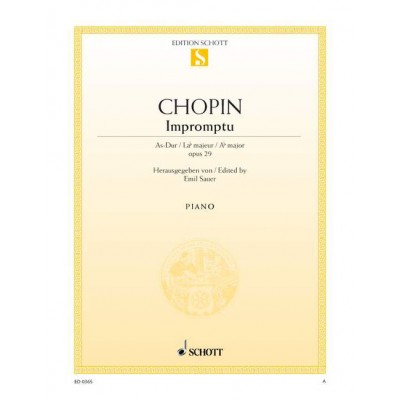 CHOPIN FREDERIC - IMPROMPTU A FLAT MAJOR OP. 29 - PIANO