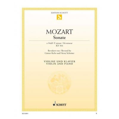 MOZART - SONATA E MINOR K 304 - VIOLON ET PIANO