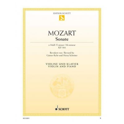 MOZART W.A. - SONATA E MINOR KV 304 - VIOLIN AND PIANO