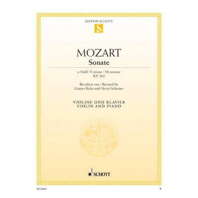 MOZART W.A. - SONATA E MINOR KV 304 - VIOLIN AND PIANO