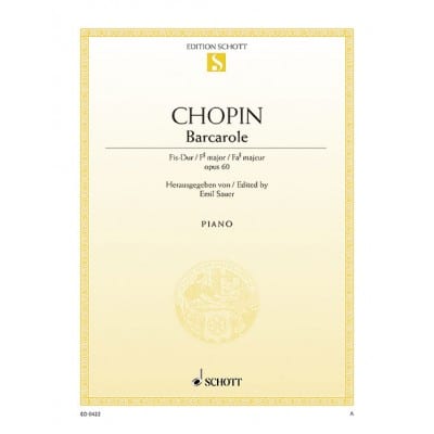 CHOPIN FREDERIC - BARCAROLE F SHARP MAJOR OP. 60 - PIANO
