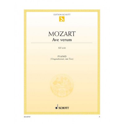 MOZART - AVE VERUM K 618 - PIANO (WITH LYRICS)