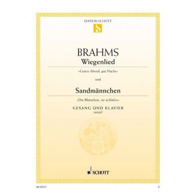 BRAHMS - WIEGENLIED / SANDMÄNNCHEN - MEDIUM VOICE ET PIANO