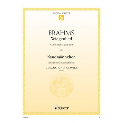 BRAHMS JOHANNES - WIEGENLIED / SANDMANNCHEN - MEDIUM VOICE AND PIANO