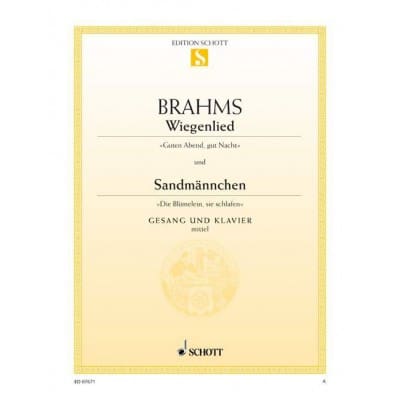 BRAHMS JOHANNES - WIEGENLIED / SANDMANNCHEN - MEDIUM VOICE AND PIANO