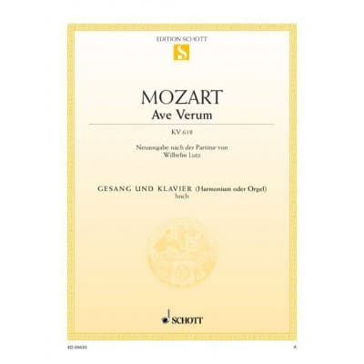 MOZART W.A. - AVE VERUM KV 618 - HIGH VOICE AND PIANO