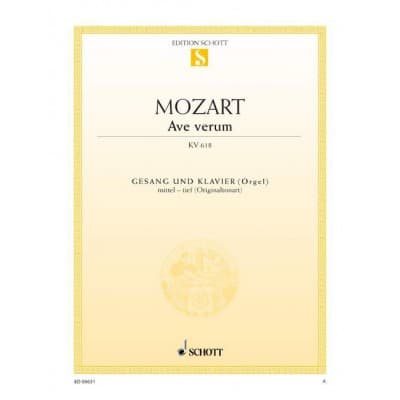 MOZART - AVE VERUM KV 618 - MEDIUM (LOW) VOICE ET PIANO (ORGUE/HARMONIUM)