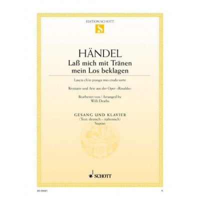 HAENDEL G.F. - LASS MICH MIT TRAENEN MEIN LOS BEKLAGEN - SOPRANO AND PIANO