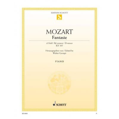 MOZART - FANTASIE RÉ MINEUR K 397 - PIANO