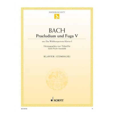 BACH J.S. - PRELUDE V AND FUGUE V D MAJOR BWV 850 - PIANO