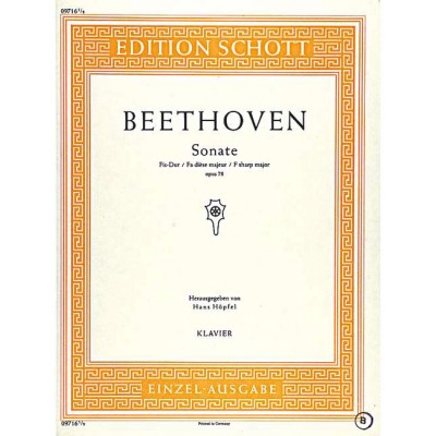BEETHOVEN L.V. - SONATE OP.78 - PIANO