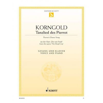 KORNGOLD - PIERROT'S DANCE SONG OP. 12 - BARITONE ET PIANO