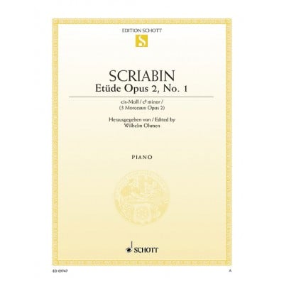 SCRIABIN ALEXANDR - ETÜDE C SHARP MINOR OP. 2/1 - PIANO