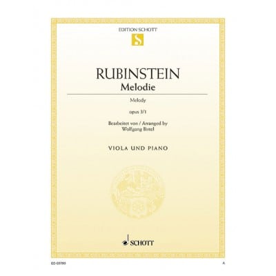  Rubinstein Anton - Melody Op. 3/1 - Viola And Piano