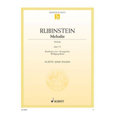 RUBINSTEIN ANTON - MELODY OP. 3/1 - FLUTE AND PIANO