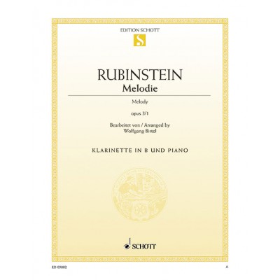 RUBINSTEJN - MELODY OP. 3/1 - CLARINETTE IN BB ET PIANO