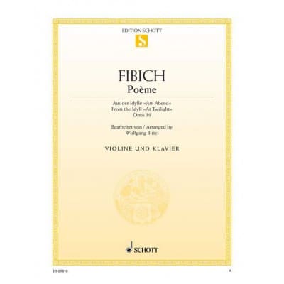 FIBICH - POÈME OP. 39 - VIOLON ET PIANO
