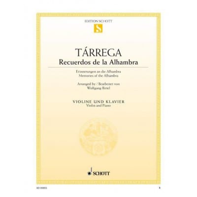 TÁRREGA - RECUERDOS DE LA ALHAMBRA - VIOLON ET PIANO