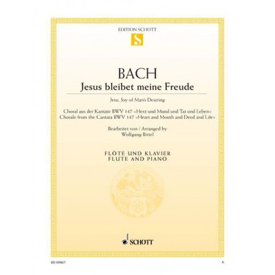 BACH J.S. - JESU, JOY OF MAN'S DESIRING BWV 147 - FLUTE AND PIANO