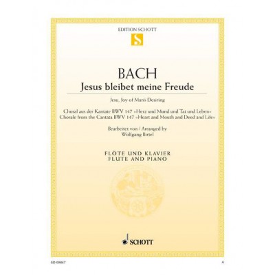 BACH J.S. - JESU, JOY OF MAN'S DESIRING BWV 147 - FLUTE AND PIANO