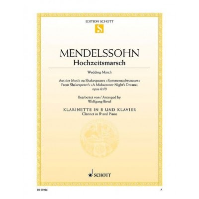 MENDELSSOHN BARTHOLDY - WEDDING MARCH OP. 61/9 - CLARINETTE IN BB ET PIANO