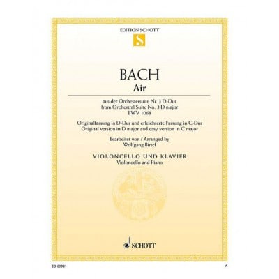 BACH - AIR BWV 1068 - VIOLONCELLE ET PIANO