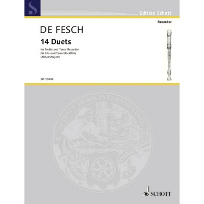FESCH - 14 DUETS - ALTO- ET TENOR FLUTE A BEC