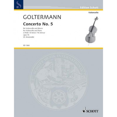 GOLTERMANN GEORGE - CELLO CONCERTO OP. 76 - CELLO AND PIANO