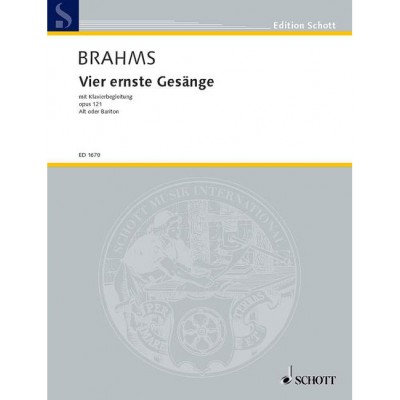BRAHMS JOHANNES - VIER ERNSTE GESAENGE OP. 121 - VOICE AND PIANO