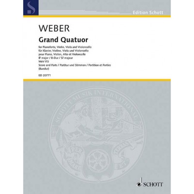 SCHOTT WEBER C.M. - GRAND QUATUOR B FLAT MAJOR WEV P.5 - MUSIQUE DE CHAMBRE