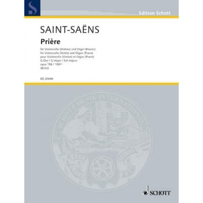 SAINT-SAËNS - PRIÈRE EN SOL MAJEUR OP. 158 - VIOLONCELLE (VIOLON) ET ORGUE (PIANO)