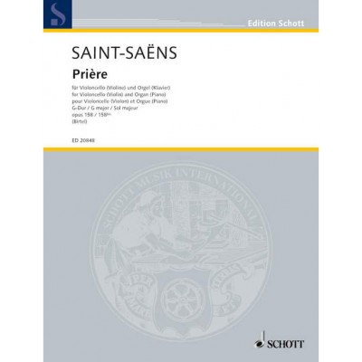 SAINT SAENS CAMILLE - PRIERE G MAJOR OP.158 - CELLO AND ORGAN