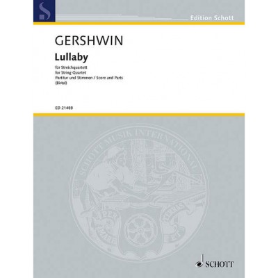 SCHOTT GERSHWIN G. - LULLABY - ENSEMBLE CORDES