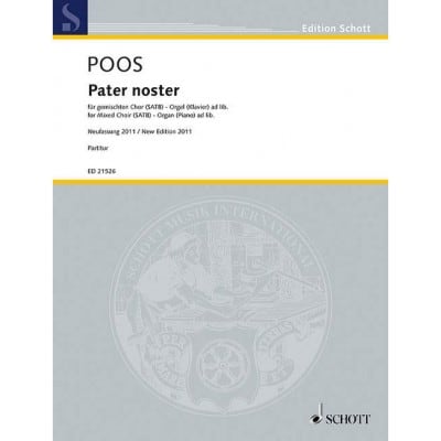 POOS - PATER NOSTER - CHOEUR MIXTE (SATB), ORGUE (PIANO) AD LIBITUM