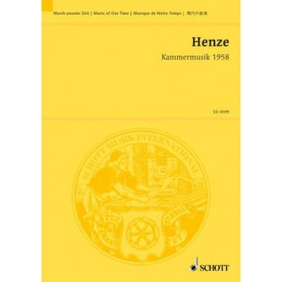 HENZE HANS WERNER - KAMMERMUSIK 1958 - TENOR, GUITAR AND 8 SOLO-INSTRUMENTS