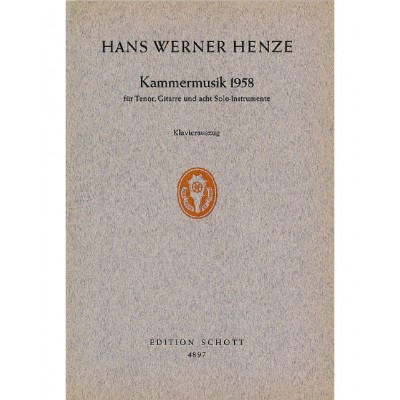 HENZE H.W. - KAMMERMUSIK 1958 - TENOR, GUITAR AND 8 SOLO-INSTRUMENTS