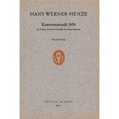 HENZE - KAMMERMUSIK 1958 - TENOR, GUITARE ET 8 SOLO-INSTRUMENTS