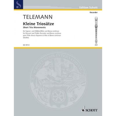 TELEMANN G.P. - SHORT TRIO MOVEMENTS - SOPRANO- AND TREBLE RECORDER WITH PIANO , CELLO AD LIB.