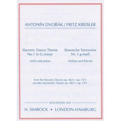  Dvorak Anton - Slavonic Dance Theme - Violin And Piano