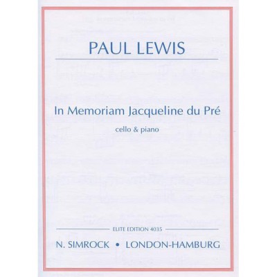  Lewis Paul - In Memoriam Jacqueline Du Pre - Cello And Piano