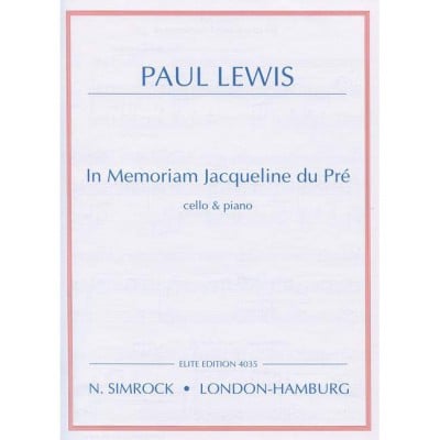 LEWIS - IN MEMORIAM JACQUELINE DU PRÉ - VIOLONCELLE ET PIANO