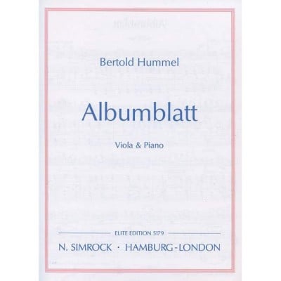 HUMMEL - ALBUM LEAF - ALTO ET PIANO