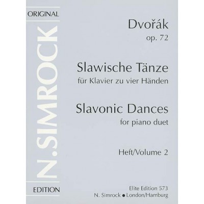 DVORAK ANTON - DANSES SLAVES OP.72 VOL.2 - PIANO 4 MAINS
