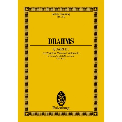 BRAHMS JOHANNES - STRING QUARTET C MINOR OP. 51/1 - STRING QUARTET