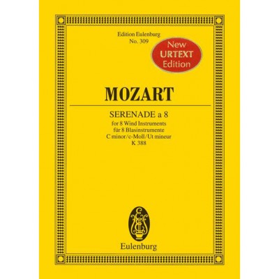 EULENBURG MOZART W.A. - SERENADE A 8 C MINOR KV 388 - 2 HORNS, 2 OBOES, 2 CLARINETS IN BB AND 2 BASSOONS